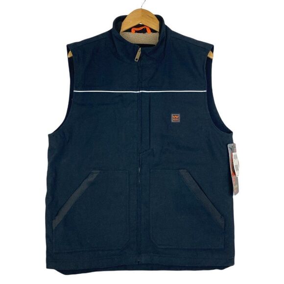 Walls men's Black Super Duck Lined Full Zip Work Vest US L - Picture 3 of 14